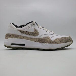 Nike Air Max 1 G NRG TXT Men's Size 14 Golf Shoe White Grey Snakeskin